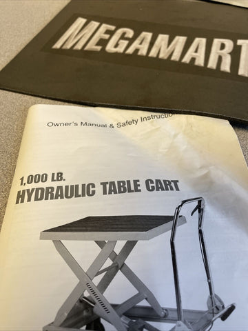 BRAND NEW 1000 LB MANUEL HYDRAULIC LIFT TABLE CART
