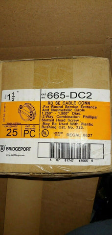 BRIDGEPORT 665-DC2 1 1/2 CABLE CONNECTORS (5 CONNECTORS PER LOT)-Mega Mart Warehouse-Ultimate Unclaimed Freight Buyer and Seller Specialists