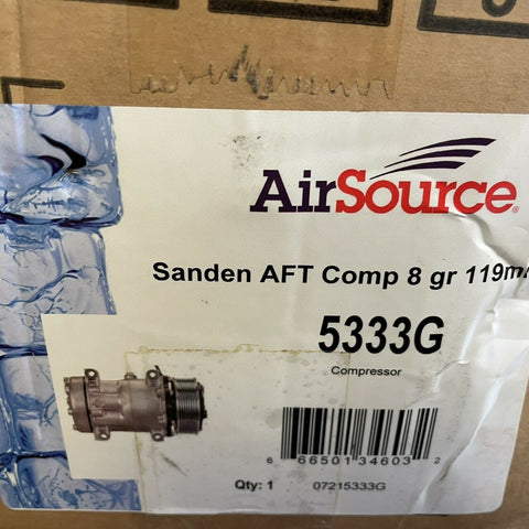 NEW AIRSOURCE SANDEN AFT COMPRESSOR 8 GR 119MM
