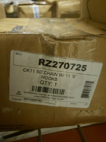 NORTEK 270725 CK11 50' CHAIN W/ 11 'S' HOOKS-Mega Mart Warehouse-Ultimate Unclaimed Freight Buyer and Seller Specialists