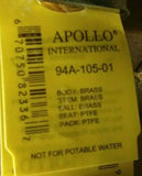 (1 BOX OF 5) Apollo Brass Ball Valve, 1" FNPT Inline 94A-105-01-Mega Mart Warehouse-Ultimate Unclaimed Freight Buyer and Seller Specialists