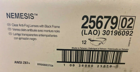 NEW 12 KLEENGUARD Nemesis Safety Glasses (25679), Clear Anti-Fog Lens Black-Mega Mart Warehouse-Ultimate Unclaimed Freight Buyer and Seller Specialists