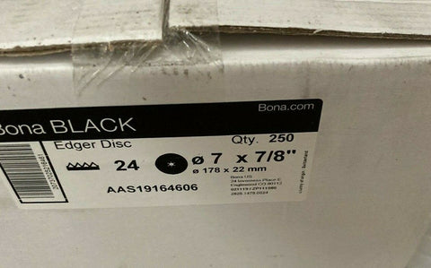 NEW Bona Abrasives Siafast Black Floor Edger Disc, 7" , 24 Grit, 250 Disc-Mega Mart Warehouse
