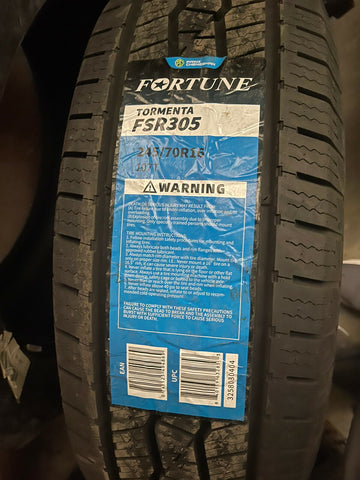 (1) NEW FORTUNE TORMENTA FSR305 245/70R16 107T TIRE *FREE SHIPPING*
