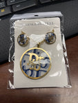 NEW STAINLESS STEEL DIOR NECKLACE AND EARRING SET **FREE SHIPPING**