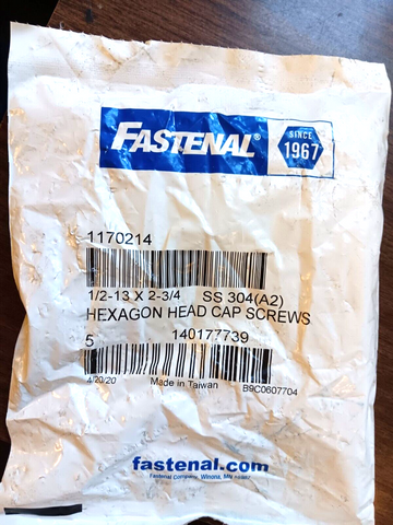 FASTENAL HEXAGON HEAD CAP SCREWS1/2-13X2-3/4