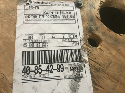 Southwire - 14-7R CU 4/C THHN Type TC Control Cable, 500 FEET-Mega Mart Warehouse-Ultimate Unclaimed Freight Buyer and Seller Specialists