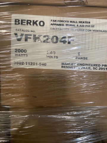 New Berko 174 Fan-Forced Wall Heater, 2000/1500W, 240/208V vfk204F