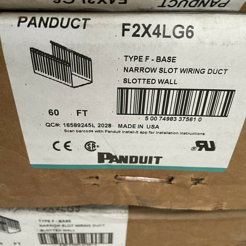 New Panduit Wire Duct F2X4LG6, Narrow Slot, Gray, 60FT.