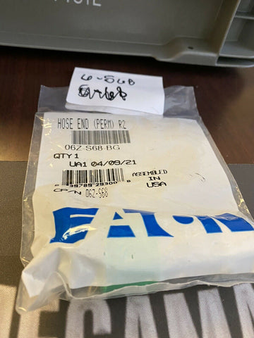 BRAND NEW WEATHERHEAD 06Z-S68-BG - Eaton Z Series Crimp Hose Fitting