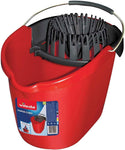 (CASE OF 4) O-Cedar QuickWring Bucket, 2.5 Gallon Mop Bucket with Wringer, Red