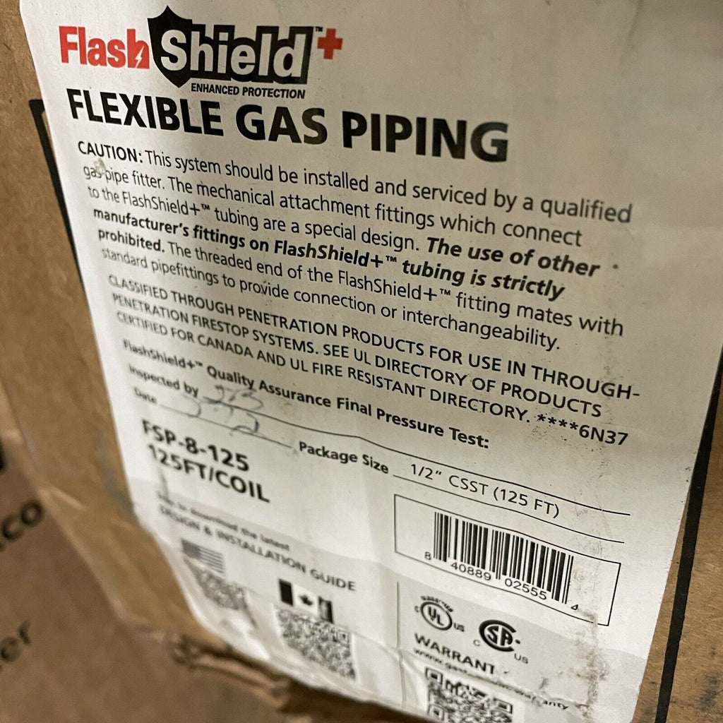 1/2" FlashShield+ Corrugated Stainless Steel Tubing (125 ft Co...