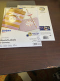 NEW Avery Matte White Round Labels,  2" Diameter, 2 PACKAGES OF  300 Labels