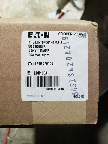 EATON COOPER POWER TYPE L INTERCHANGEABLE FUSE HOLDER 15.5KV 100AMP10KA MAX ASYM