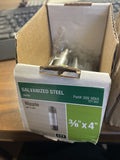 (CASE OF 5) 309 38X4, 3/8"X4", 501362 GALVANIZED STEEL PIPE NIPPLE
