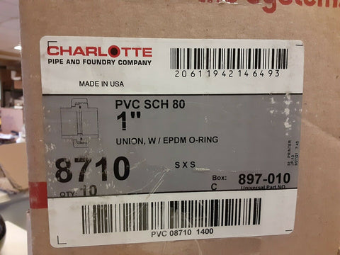 NEW charlotte pipe  8710  897-010 SCH   80 1" 90 deg. elbow (1 case of 10)