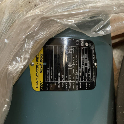 Baldor-Reliance 7.5Hp, 1770Rpm, 3Ph, 60Hz, 213Tc, 3738M, Tefc , VEBM3710T-D