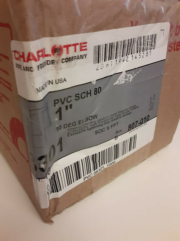 BRAND NEW charlotte 90 deg. elbow 8301/807-010 (10 per lot)