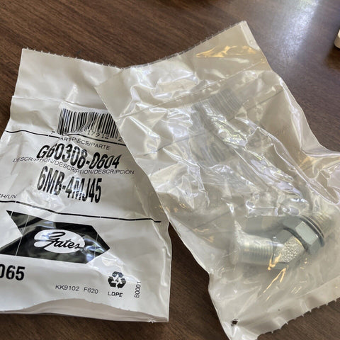 (2)  Gates 6MB-4MJ45 - G60308-0604 Hydraulic Hose Adapter