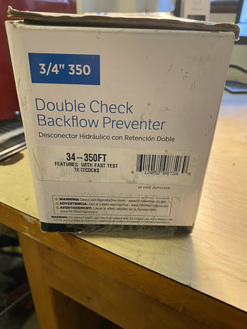 BRAND NEW Zurn Wilkins 3/4" 350 Double Check Backflow Preventer