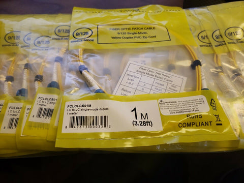 1M (3.28ft) FCLCLCS01M LC TO LC FIBER OPTIC PATCH CABLE 9/125 SINGLE MODE 20PCS-Mega Mart Warehouse-Ultimate Unclaimed Freight Buyer and Seller Specialists