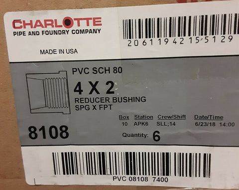 BRAND NEW CHARLOTTE REDUCER BUSHING 8108 832-420