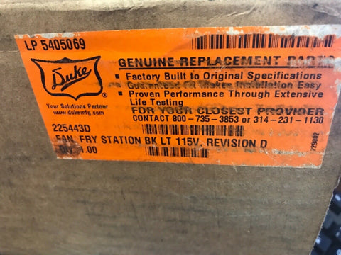 NEW Duke Fry Dump Blower w/ Bearing Retainer Kit(LH, Burger King) 600473 225443D-Mega Mart Warehouse-Ultimate Unclaimed Freight Buyer and Seller Specialists
