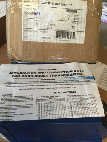GE 9T51B0109 120/240V .750KVA TFMR BUCK BOOST-Mega Mart Warehouse-Ultimate Unclaimed Freight Buyer and Seller Specialists