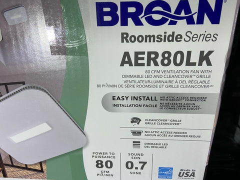 NEW Broan-NuTone Easy to Install 80 CFM Bathroom Exhaust Fan W/ LED-Mega Mart Warehouse-Ultimate Unclaimed Freight Buyer and Seller Specialists