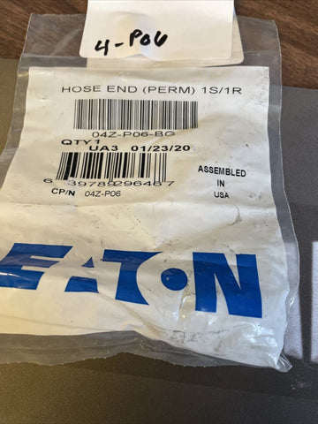 NEW EATON 04Z-P06-BG CRIMP HOSE FITTING