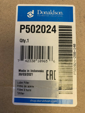 NEW Donaldson Lube Filter P502024