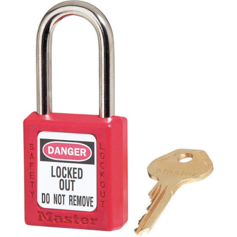 Master Lock Red Lockout Padlock Different Key Type Thermoplastic Body 6 PK 4FG03