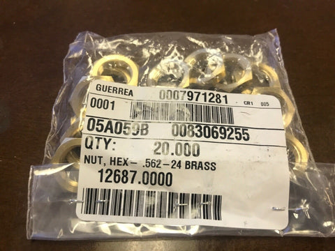 20 Bunn 12687.0000 Lead-Free Brass Hex Nut .562-24-Mega Mart Warehouse-Ultimate Unclaimed Freight Buyer and Seller Specialists