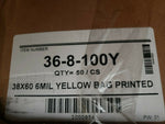 36-8-100Y - Hazardous Materials Low-Density Flat Liner, Yellow, 60", (50/CASE)-Mega Mart Warehouse-Ultimate Unclaimed Freight Buyer and Seller Specialists