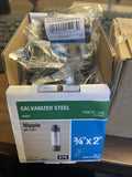 (CASE of 10) STZ 301 34"X2", 500985 Galvanized Pipe Nipple **FREE SHIPPING**
