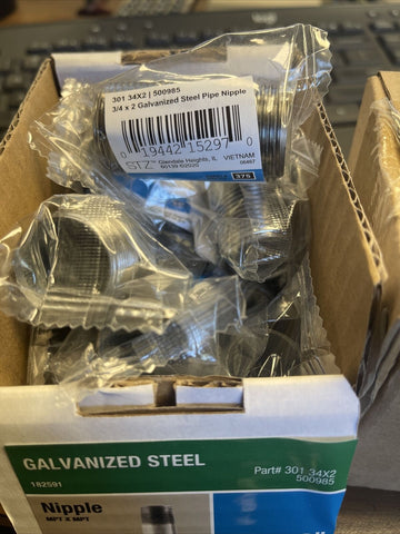 (CASE of 10) STZ 301 34"X2", 500985 Galvanized Pipe Nipple **FREE SHIPPING**