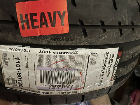 1 New Yokohama Advan Apex - 255/40R19 Tires **FREE SHIPPING**