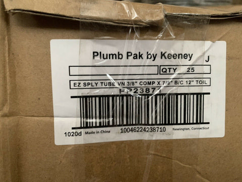 NEW Plumb Pak EZ SPLY Tube VN 3/8" Comp x 7/9" BC 12" TOIL (25 PC BOX)