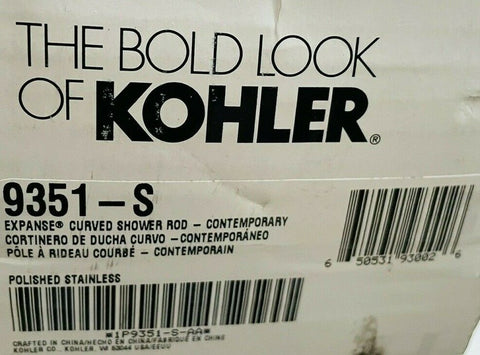 New Genuine Kohler K-9351-S Expanse Curved Shower Rod - Silver-Mega Mart Warehouse