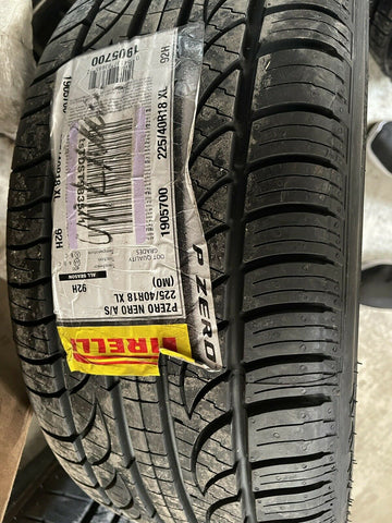 (1) New Pirelli PZero Nero AS 225 40R18 92H MO XL Tires **FREE SHIPPING**