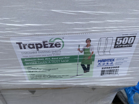 BRAND NEW TRAP EZE DISPOABLE DUSTING SHEETS  500   6"X 5" SHEETS