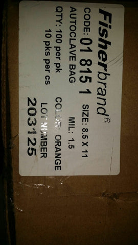(100 CT) FISHER AUTOCLAVE BAG RED STERILIZATION 8.5X 11 1.5 MIL MEDICAL LAB-Mega Mart Warehouse-Ultimate Unclaimed Freight Buyer and Seller Specialists
