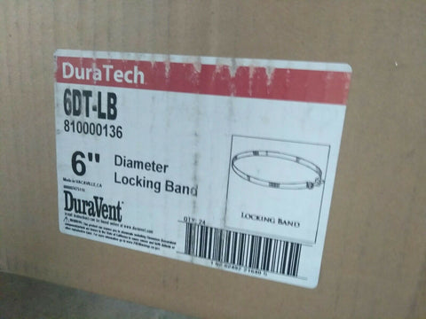NEW DURAVENT 6" DuraTech Vent Pipe- Locking Band #6DT-LB CASE OF 24-Mega Mart Warehouse-Ultimate Unclaimed Freight Buyer and Seller Specialists