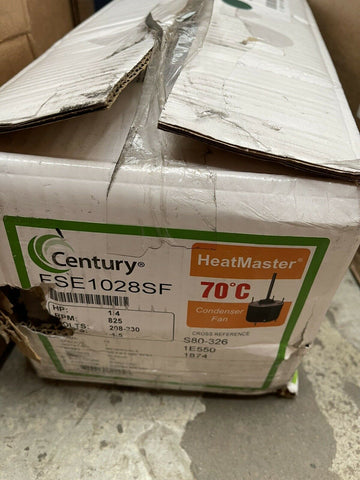 NEW Century Condensor Fan Motor FSE1028SF 1/2 HP 825 RPM 208v 208 volt 1 phase