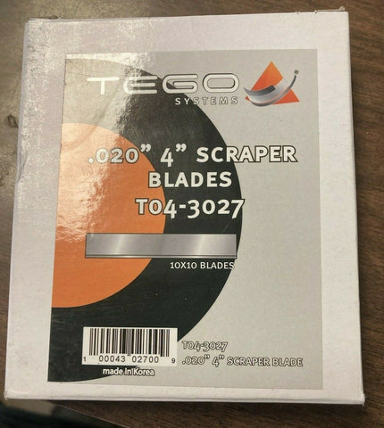 NEW (LOT OF 200 BLADES) TEGO .020" 4" FLOOR SCRAPER BLADES T04-3027-Mega Mart Warehouse