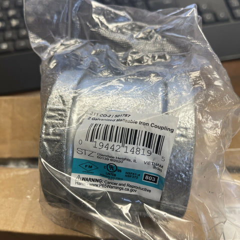 (CASE OF 4) 311 CO-2, 501787 2" GALVANIZED MALLEABLE IRON COUPLING *SHIPS FREE*