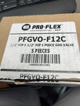 (5 PC CASE) Pro-Flex PFGVO-F12 Gas Valve 1/2in FIP X FIP Brass