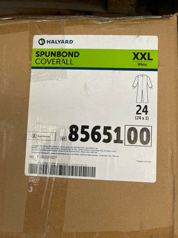 HALYARD 85651 SPUNBOUND COVERALL XXL, CASE OF 24 **FREE SHIPPING**
