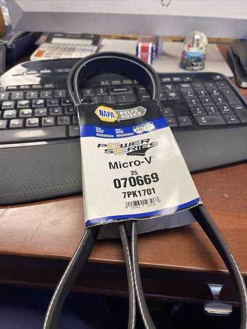 GENUINE NAPA GATES Serpentine Belt Micro-V Belt 070669, 25-070669, 7PK1701