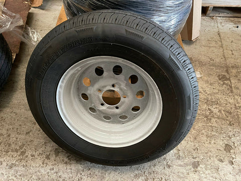 (4) Rainier ST Steel Belted Radial Trailer Tire W/Rim 205/75R15 107/102M 6 PLY